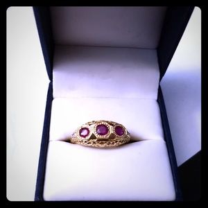 Vintage 14K past, present , future ring